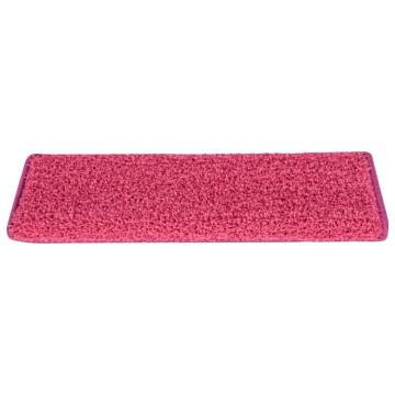 Carpet Stair Treads 15 pcs - 65x21 cm Pink | HipoMarket