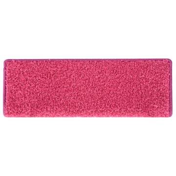 Carpet Stair Treads 15 pcs - 65x21 cm Pink | HipoMarket