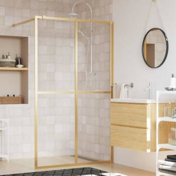 Walk-in Shower Wall with Clear ESG Glass Gold | 140x195 cm