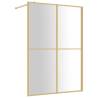 Walk-in Shower Wall with Clear ESG Glass Gold | 140x195 cm