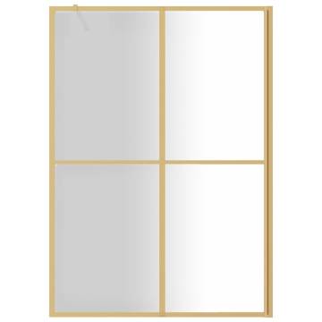 Walk-in Shower Wall with Clear ESG Glass Gold | 140x195 cm