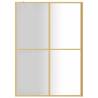 Walk-in Shower Wall with Clear ESG Glass Gold | 140x195 cm