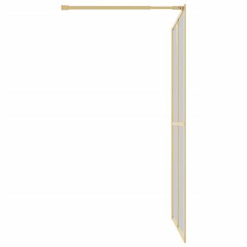 Walk-in Shower Wall with Clear ESG Glass Gold | 140x195 cm