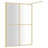 Walk-in Shower Wall with Clear ESG Glass Gold | 140x195 cm