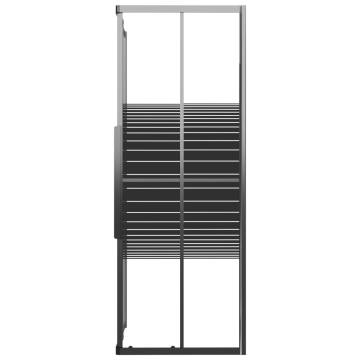 Stripe Shower Cabin ESG 80x70x180 cm Black - Hipomarket