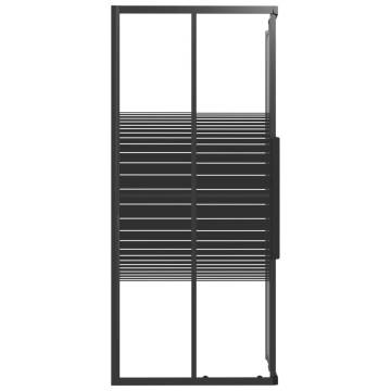 Stripe Shower Cabin ESG 80x70x180 cm Black - Hipomarket