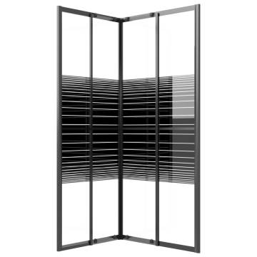 Stripe Shower Cabin ESG 80x70x180 cm Black - Hipomarket