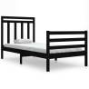 Black Solid Wood Bed Frame 90x190 cm - Stylish & Durable