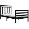 Black Solid Wood Bed Frame 90x190 cm - Stylish & Durable