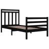 Black Solid Wood Bed Frame 90x190 cm - Stylish & Durable