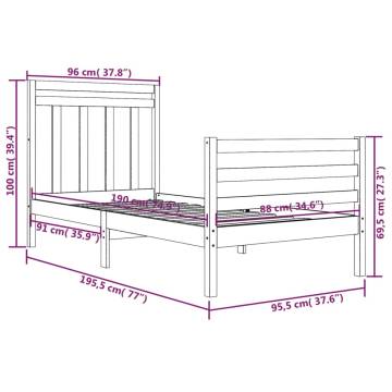 Black Solid Wood Bed Frame 90x190 cm - Stylish & Durable