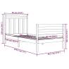 Black Solid Wood Bed Frame 90x190 cm - Stylish & Durable