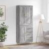  Highboard Grey Sonoma 69.5x34x180 cm Engineered Wood Colour grey sonoma Quantity in Package 1 Model 1 wood door 3 drawers 