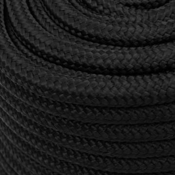 Boat Rope Full Black 18mm 50m - Durable Polypropylene