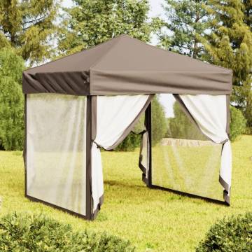 Folding Party Tent with Sidewalls Taupe 2x2 m - Hipo Market