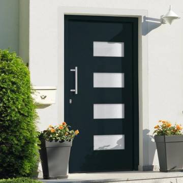 Anthracite Front Door Aluminium & PVC 100x210 cm | HipoMarket