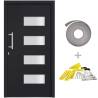 Anthracite Front Door Aluminium & PVC 100x210 cm | HipoMarket