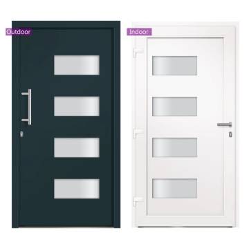 Anthracite Front Door Aluminium & PVC 100x210 cm | HipoMarket