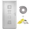 Front Door White 98x190 cm PVC - Enhance Home Security & Style