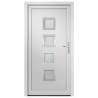 Front Door White 98x190 cm PVC - Enhance Home Security & Style