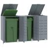  Wheelie Bin Storage for 3 Bins Grey 207x79x117 cm Steel Colour grey Number of bins 3 