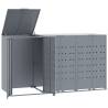 Wheelie Bin Storage for 3 Bins - Grey Steel 207x79x117 cm