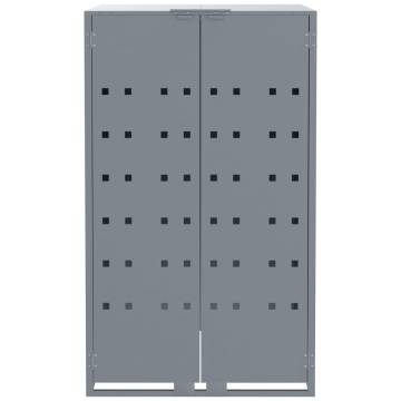 Wheelie Bin Storage for 3 Bins - Grey Steel 207x79x117 cm