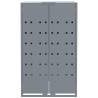 Wheelie Bin Storage for 3 Bins - Grey Steel 207x79x117 cm