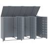 Wheelie Bin Storage for 3 Bins - Grey Steel 207x79x117 cm