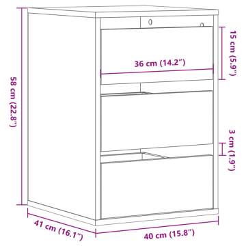 Corner Chest of Drawers Black - 40x41x58 cm | HipoMarket