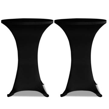 Black Stretch Standing Table Cover Ø60cm - Set of 2 Pcs