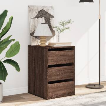 Corner Chest of Drawers - Brown Oak Engineered Wood 40x41x58 cm