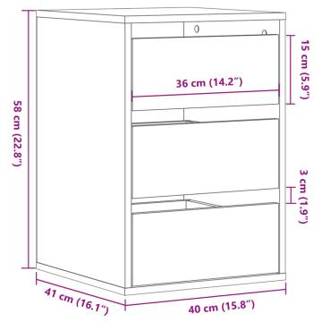 Corner Chest of Drawers - Brown Oak Engineered Wood 40x41x58 cm