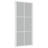 Interior Door 93x201.5 cm White Matt Glass & Aluminium