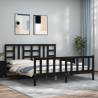 Bed Frame with Headboard Black 180x200 cm Super King Solid Wood Colour black Size 180 x 200 cm 