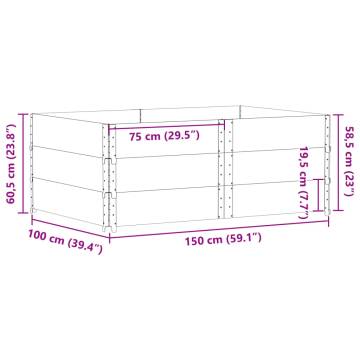 Pallet Collars 3 pcs Grey 150x100 cm Solid Wood Pine