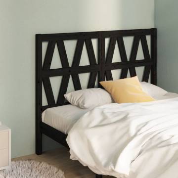 Stylish Black Bed Headboard - Solid Pine Wood - 156x4x100 cm