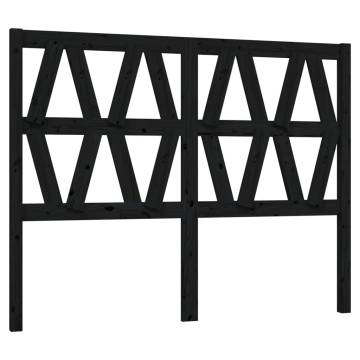 Stylish Black Bed Headboard - Solid Pine Wood - 156x4x100 cm