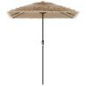 Garden Parasol with LEDs & Steel Pole - Brown 300x200 cm