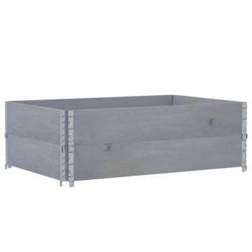 Pallet Collars 2 pcs Grey 120x80 cm Solid Wood Pine - HipoMarket