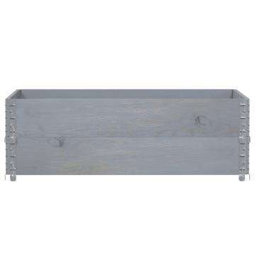 Pallet Collars 2 pcs Grey 120x80 cm Solid Wood Pine - HipoMarket