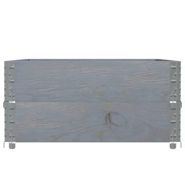 Pallet Collars 2 pcs Grey 120x80 cm Solid Wood Pine - HipoMarket