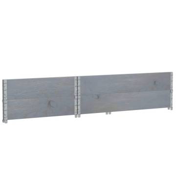 Pallet Collars 2 pcs Grey 120x80 cm Solid Wood Pine - HipoMarket