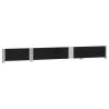 Pallet Collar Black 150x50 cm | Solid Pine Wood for Storage