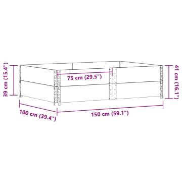 Pallet Collars 2 pcs Grey 150x100 cm Solid Wood Pine