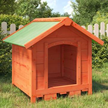 Brown Dog Kennel - Solid Pine Wood 65x65x61.5 cm