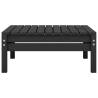 3 Piece Garden Lounge Set - Solid Pinewood in Black