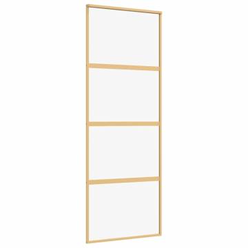 Sliding Door Gold 76x205 cm Clear ESG Glass & Aluminium