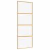 Sliding Door Gold 76x205 cm Clear ESG Glass & Aluminium