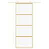 Sliding Door Gold 76x205 cm Clear ESG Glass & Aluminium